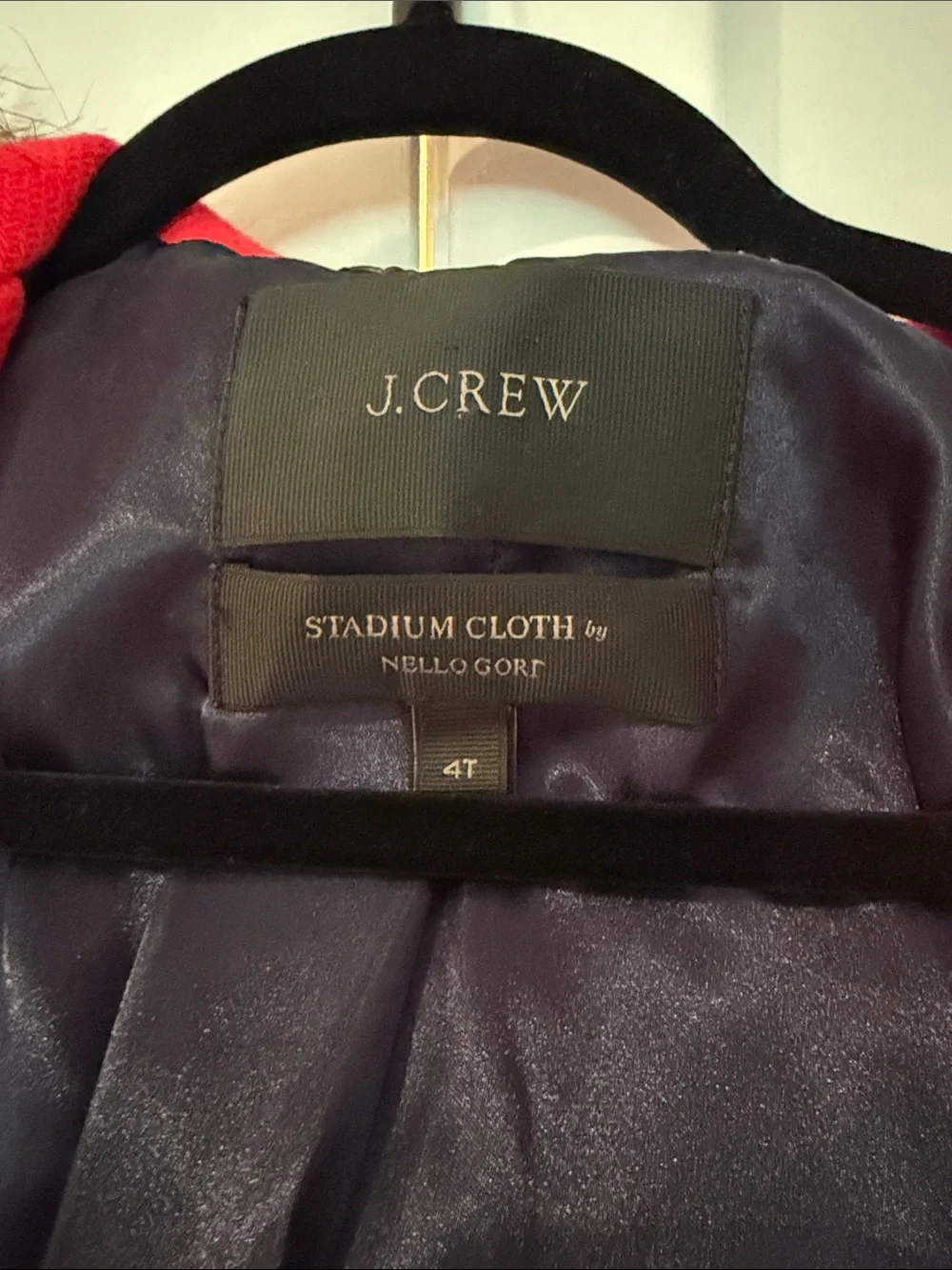 J. Crew Bright Red Wool Peacoat with Faux Fur Trim - Picture 2 of 3